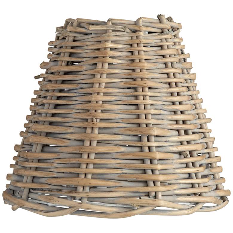 Image 3 Natural Wicker Weave Chandelier Lamp Shades 3x6x5 (Clip-On) Set of 4 more views
