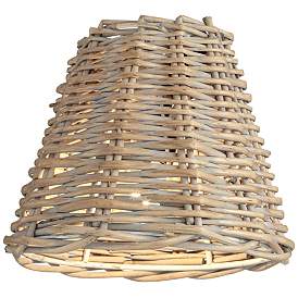 Image4 of Natural Wicker Weave Chandelier Lamp Shades 3x6x5 (Clip-On) Set of 4 more views