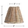 Natural Wicker Weave Chandelier Lamp Shades 3x6x5 (Clip-On) Set of 4