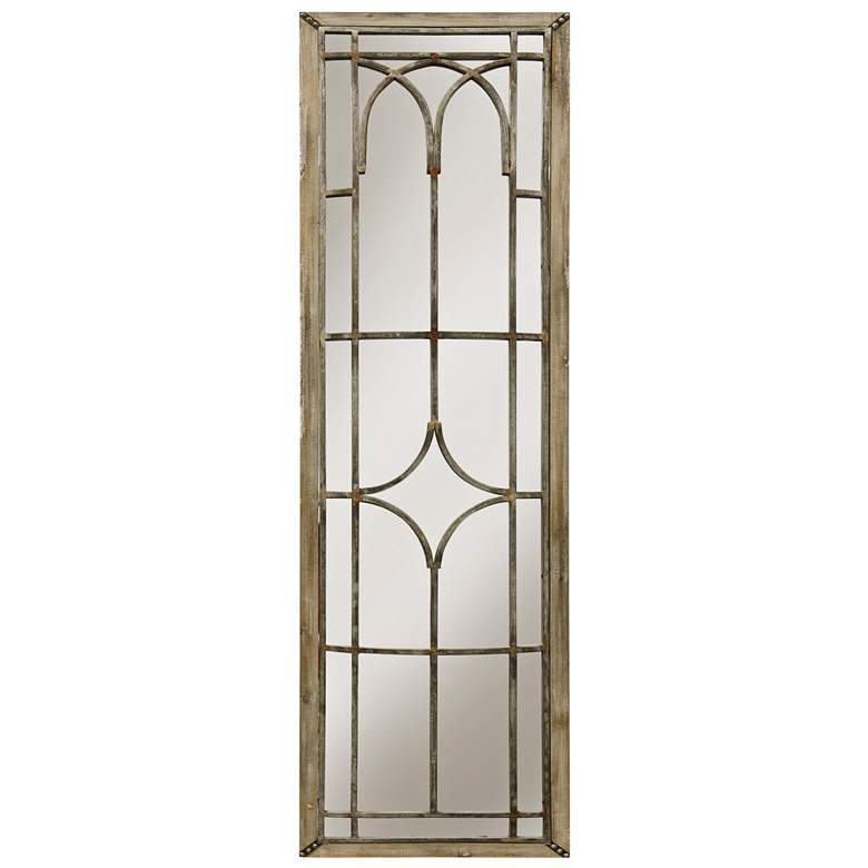 Image 1 Natural Wood 20 inch x 70 inch Entry Gate Wall Mirror