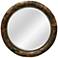 Natural Wood 38" Round Wall Mirror with Nail Head Trim