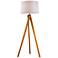 Natural Wood Modern Tripod Floor Lamp by Elk Lighting