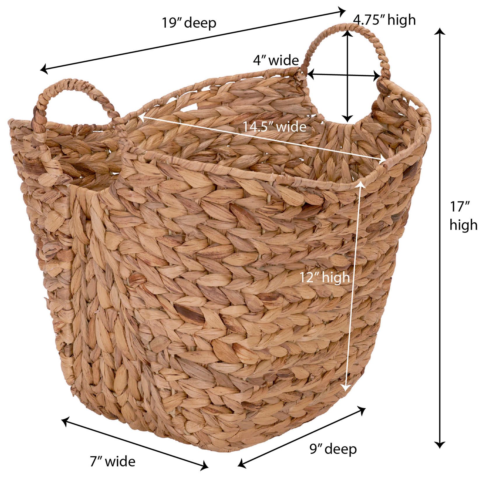 Image 4 Natural Woven Wicker Storage Basket, Great for Decoration or Organization more views