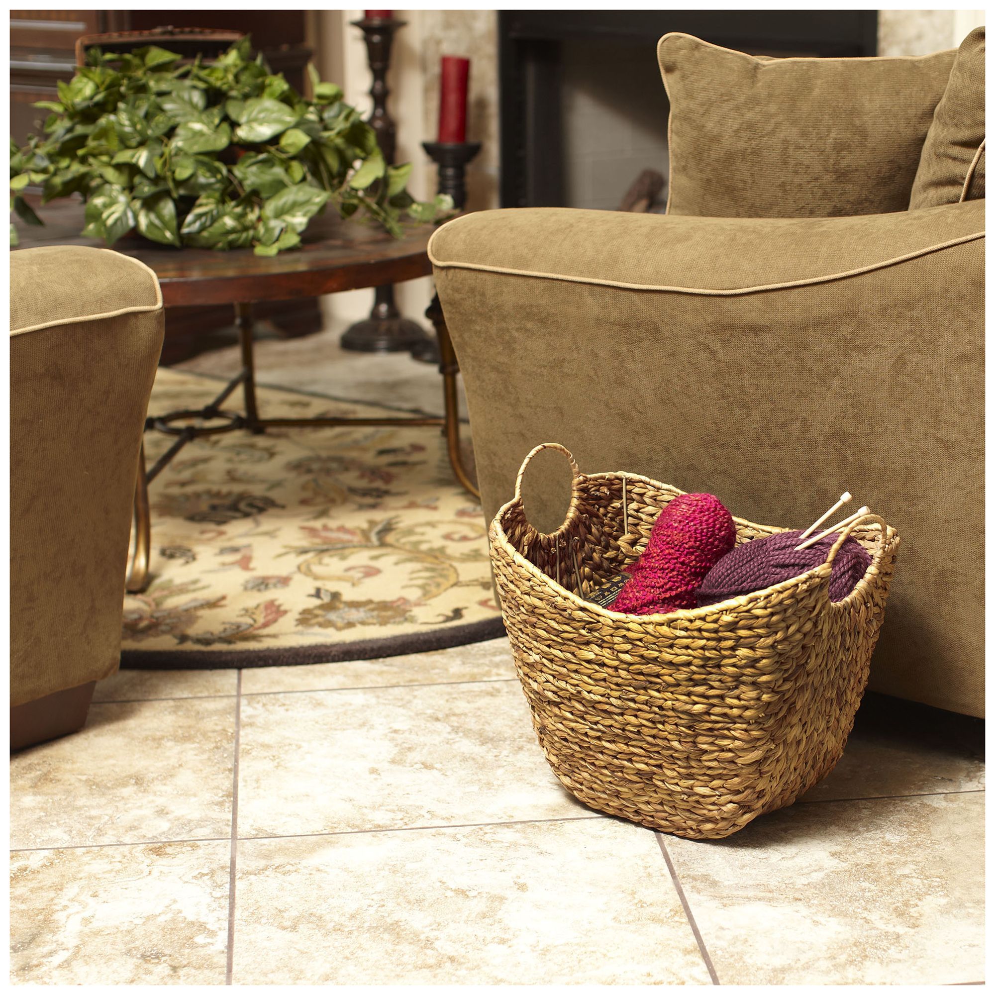 Image 7 Natural Woven Wicker Storage Basket, Great for Decoration or Organization more views