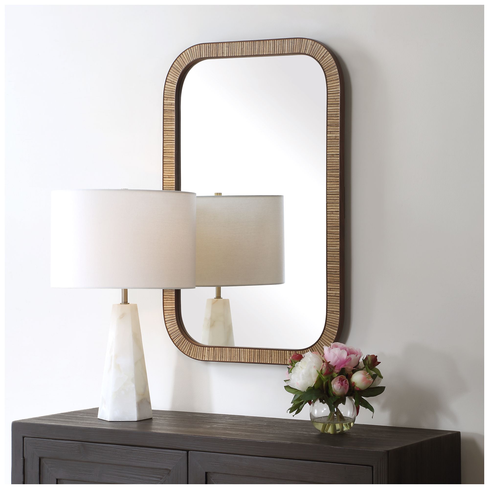 Image 4 Natural Wrapped 22" x 34" Rectangular Wall Mirror more views