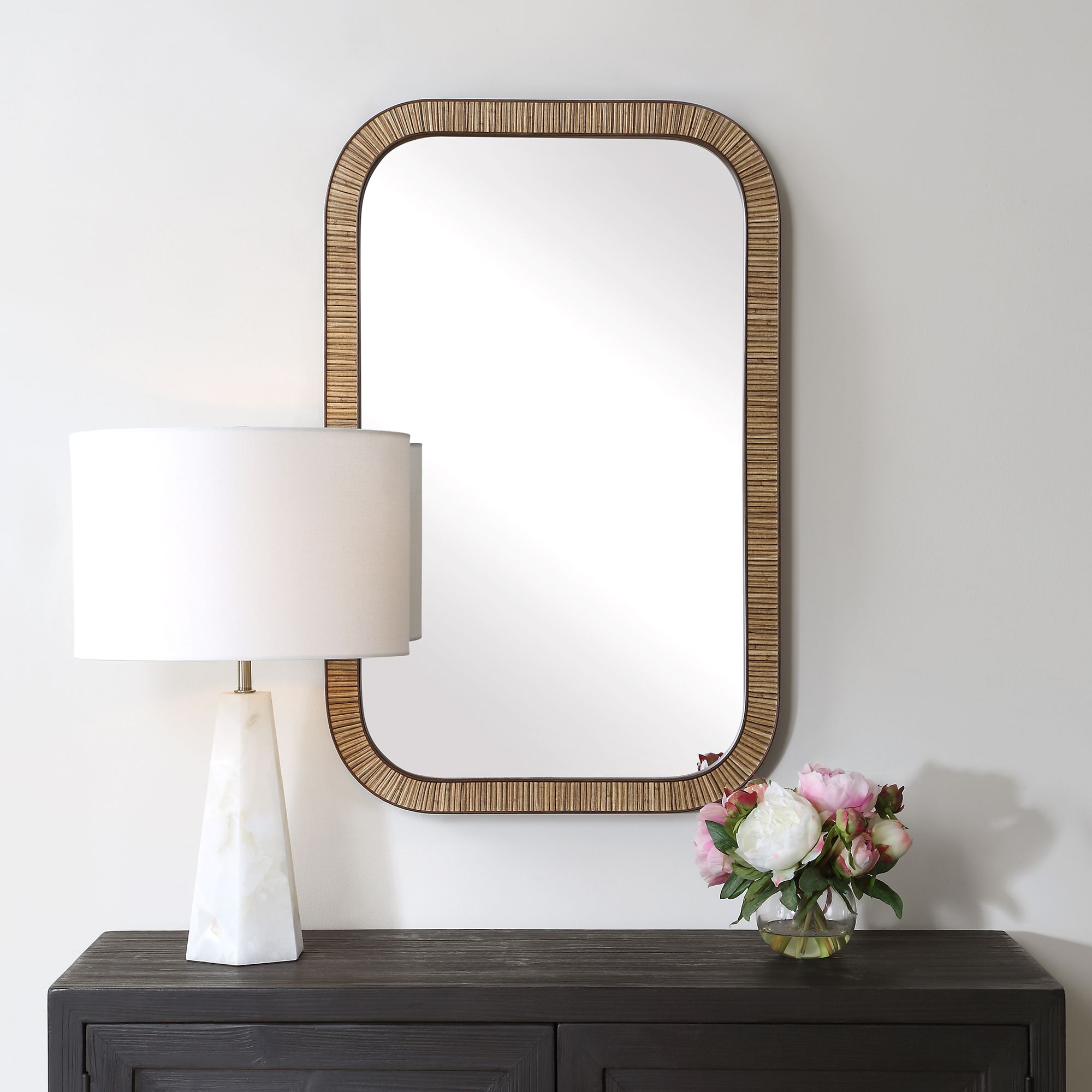 Image 7 Natural Wrapped 22" x 34" Rectangular Wall Mirror more views