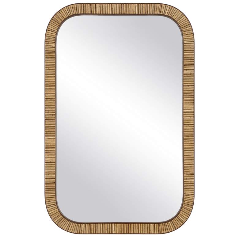 Image 2 Natural Wrapped 22" x 34" Rectangular Wall Mirror