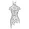 Naturals Female Torso 18"W x 43"H Silver Leaf Wall Art