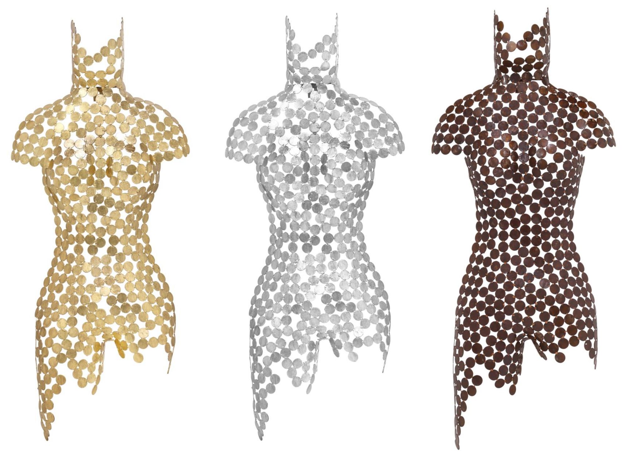 Image 5 Naturals Female Torso 18"W x 43"H Silver Leaf Wall Art more views