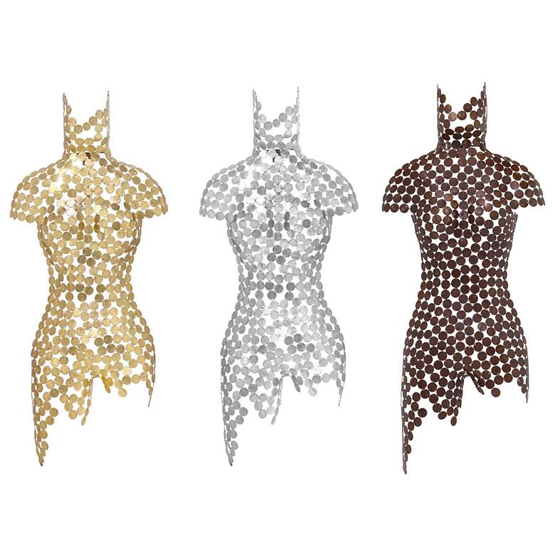 Image 5 Naturals Female Torso 18"W x 43"H Silver Leaf Wall Art more views