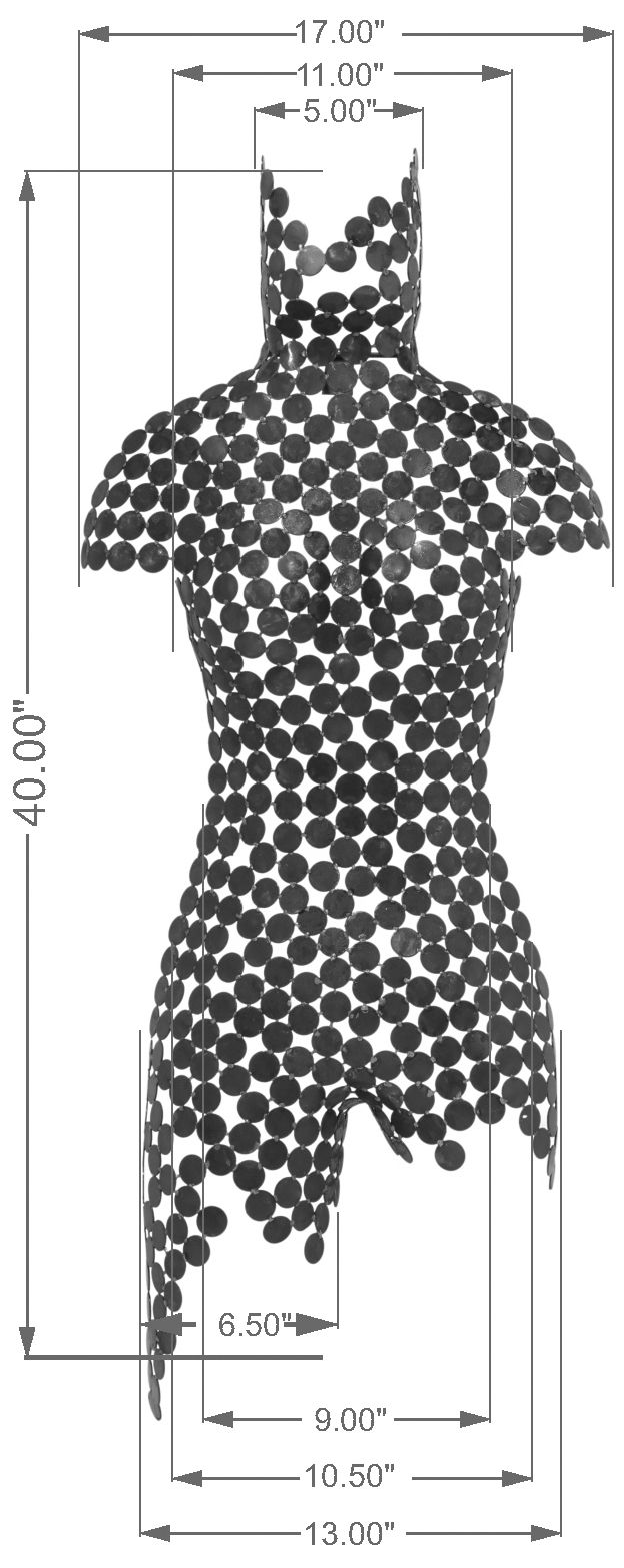 Image 6 Naturals Female Torso 18"W x 43"H Silver Leaf Wall Art more views