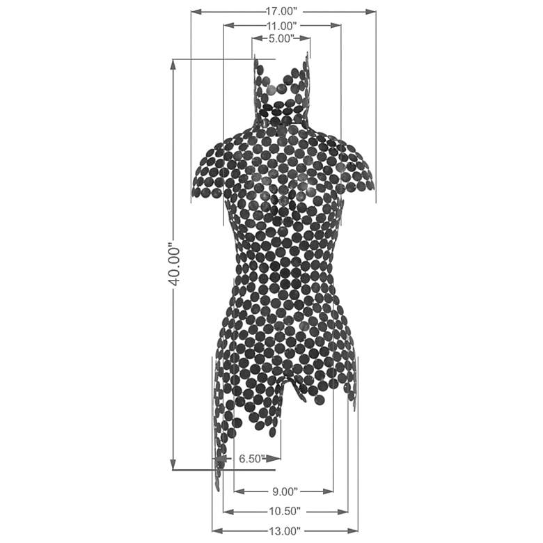 Image 6 Naturals Female Torso 18"W x 43"H Silver Leaf Wall Art more views