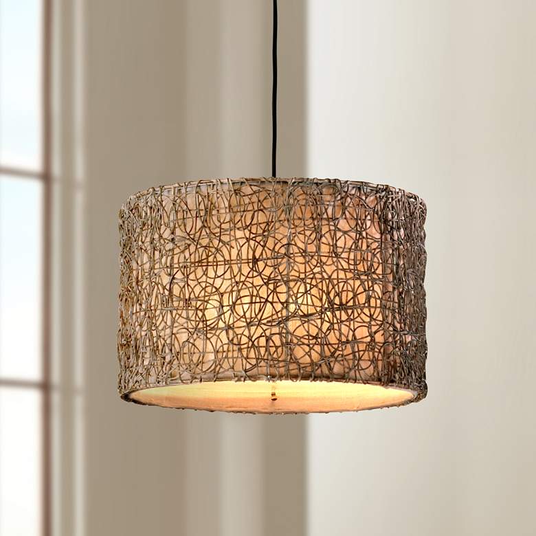 Image 1 Naturals Knotted Rattan Pendant Chandelier