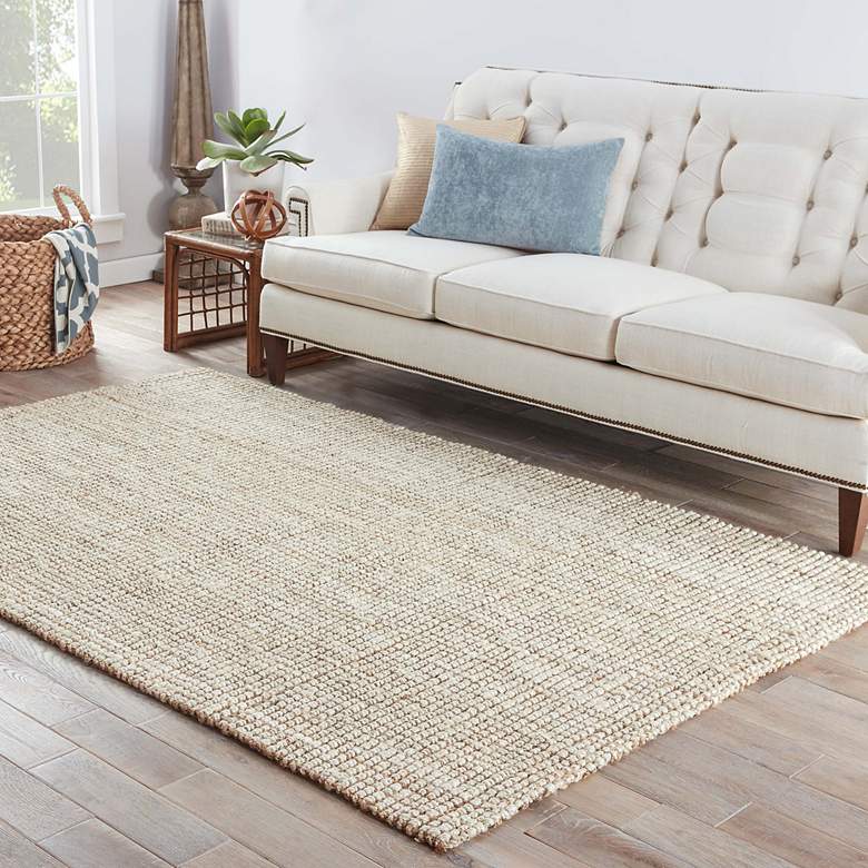 Image 1 Naturals Lucia Mayen NAL02 5&#39;x8&#39; White and Tan Area Rug