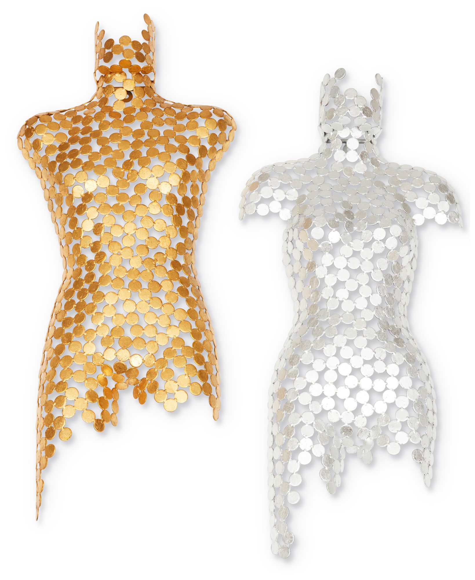 Image 5 Naturals Male Torso 18"W x 43"H Gold Leaf Wall Art more views