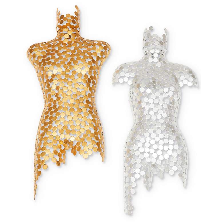 Image 5 Naturals Male Torso 18"W x 43"H Gold Leaf Wall Art more views