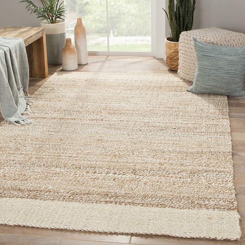 Image 1 Naturals Tobago Mallow NAT12 5'x8' White and Tan Area Rug