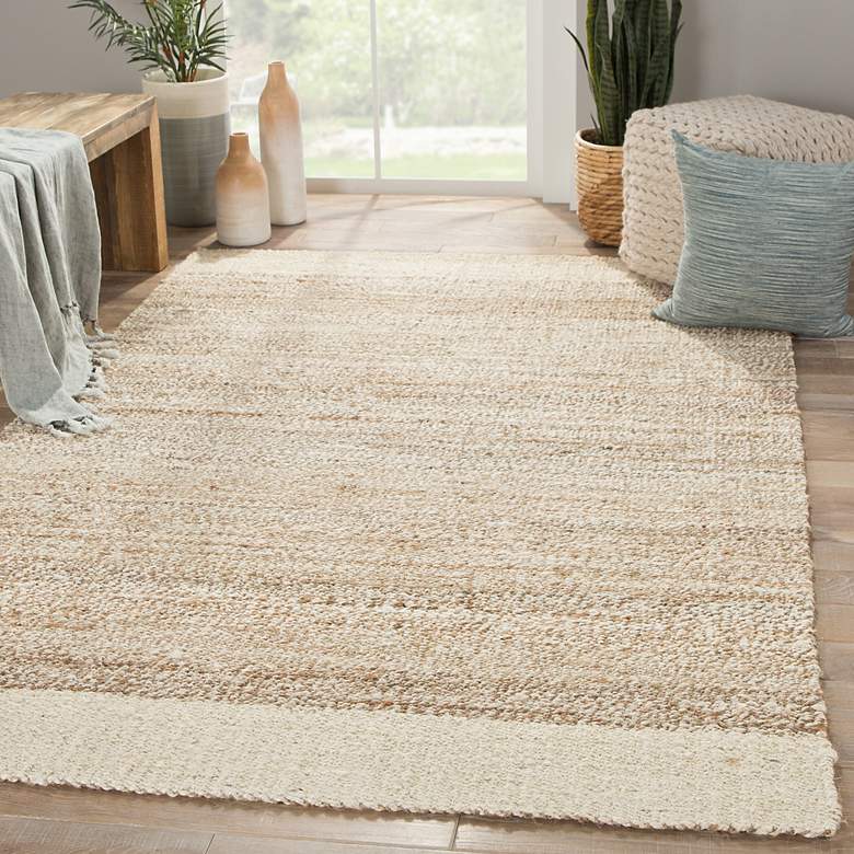 Image 1 Naturals Tobago Mallow NAT12 5&#39;x8&#39; White and Tan Area Rug