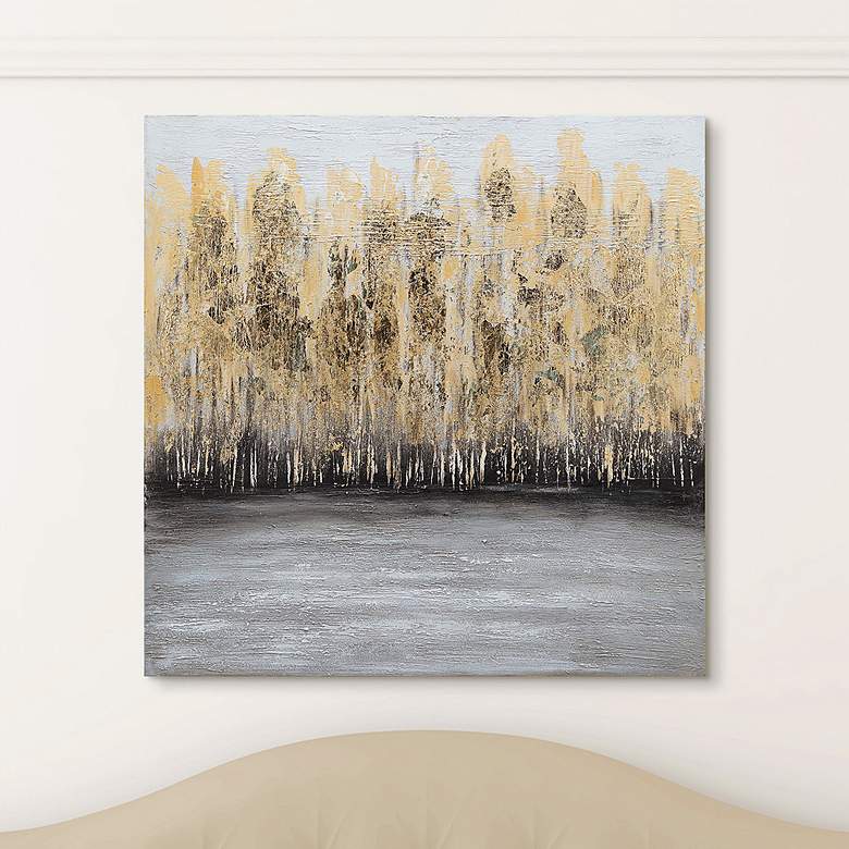 Image 2 Nature 36" Square Textured Metallic Canvas Wall Art