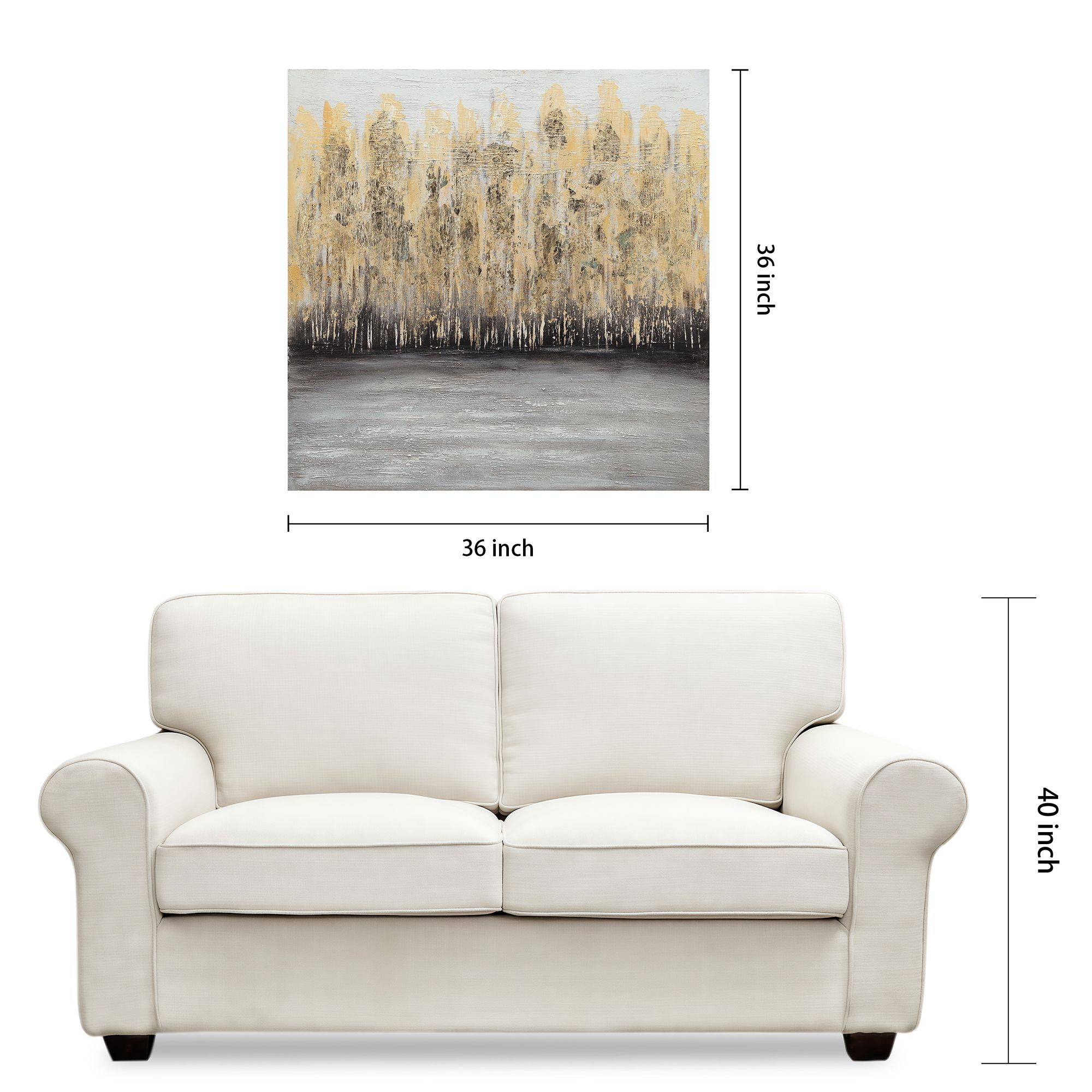 Nature 36" Square Textured Metallic Canvas Wall Art in scene