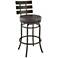 Natya 26 in. Swivel Barstool in Mocha Finish with Brown Faux Leather