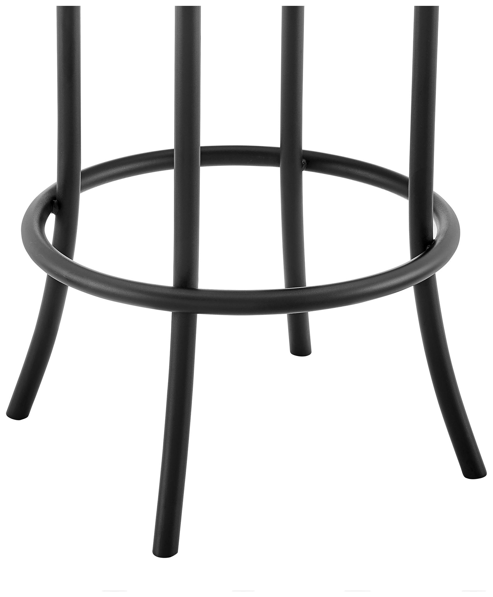 Natya 30 in. Swivel Barstool in Black Finish with Grey Faux Leather