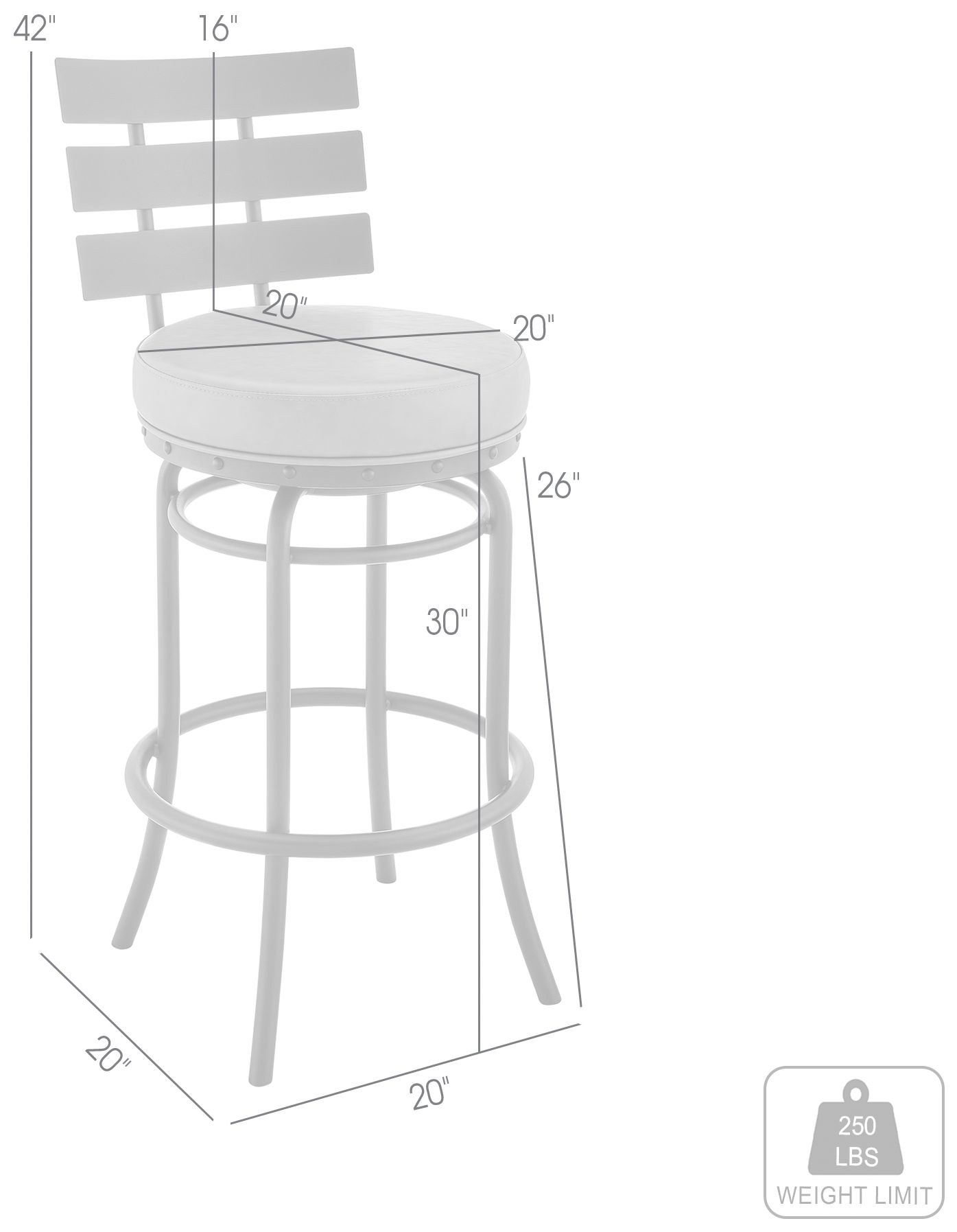 Natya 30 in. Swivel Barstool in Mocha Finish with Brown Faux Leather
