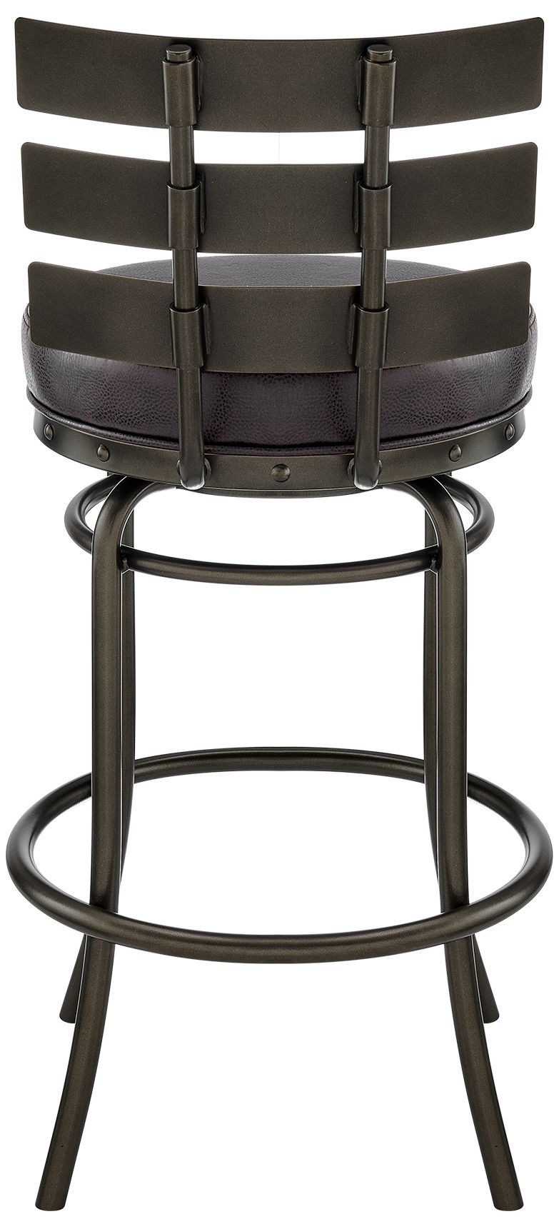 Image 6 Natya 30 in. Swivel Barstool in Mocha Finish with Brown Faux Leather more views