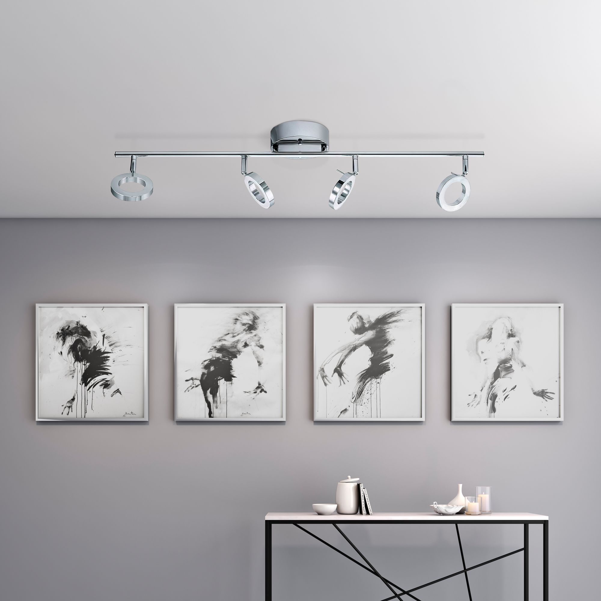 Image 2 Naudella - 4-Light Integrated LED Semi-Flush/Wall Mount - Chrome Finish more views