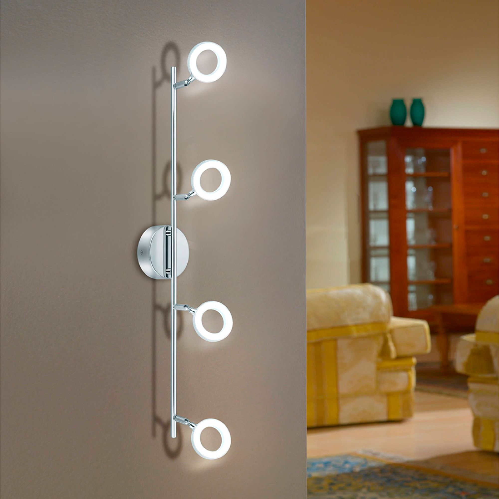 Image 7 Naudella - 4-Light Integrated LED Semi-Flush/Wall Mount - Chrome Finish more views