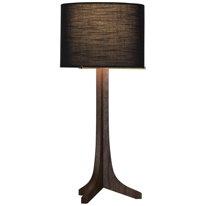Image 2 Nauta Stained Walnut LED Table Lamp w/ Black Amaretto Shade
