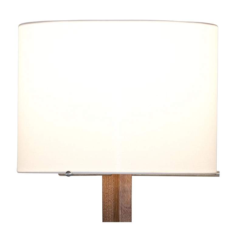 Image 2 Nauta Stained Walnut LED Table Lamp with White Linen Shade more views