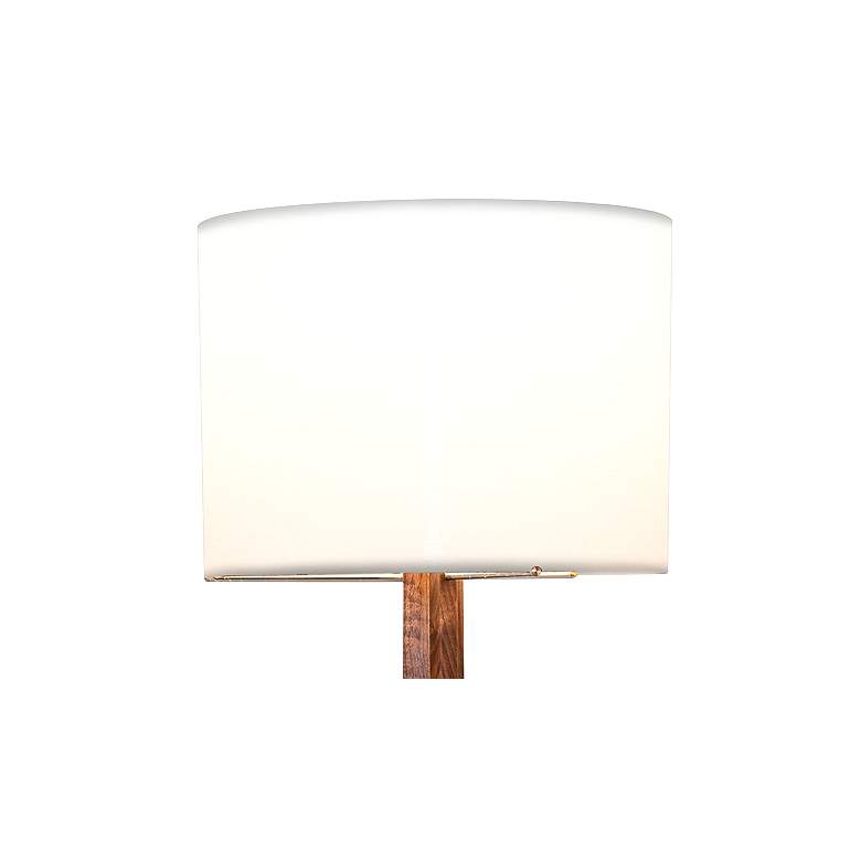 Image 2 Nauta Walnut Aluminum LED Tray Floor Lamp with White Shade more views