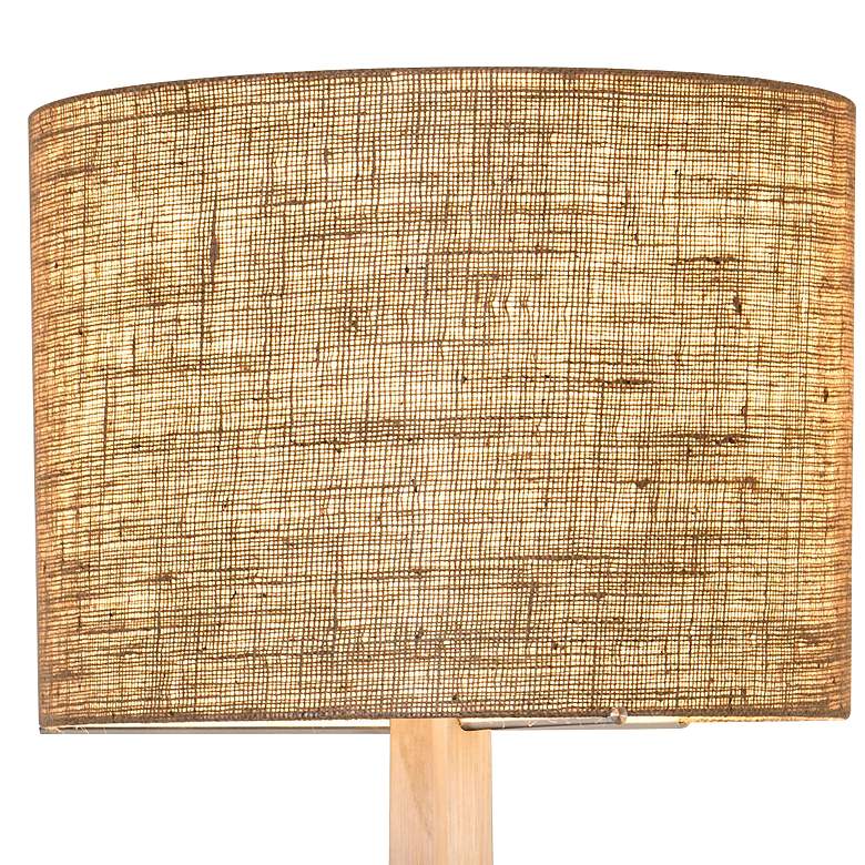 Image 2 Nauta White Oak Aluminum LED Floor Lamp with Burlap Shade more views