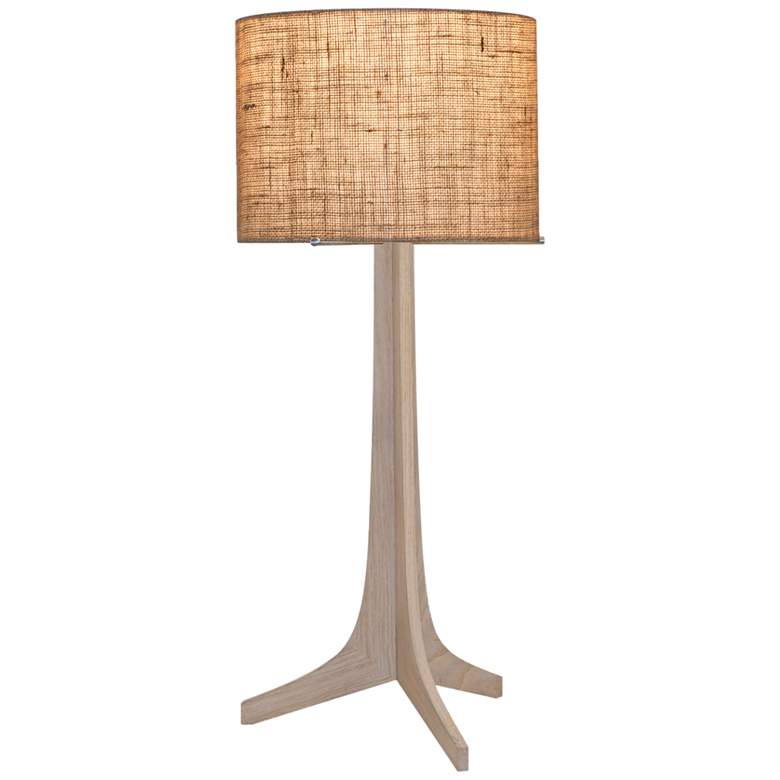 Image 1 Nauta White Oak and Burlap Shade LED Table Lamp