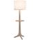 Nauta White Oak Brass LED Tray Floor Lamp with White Shade