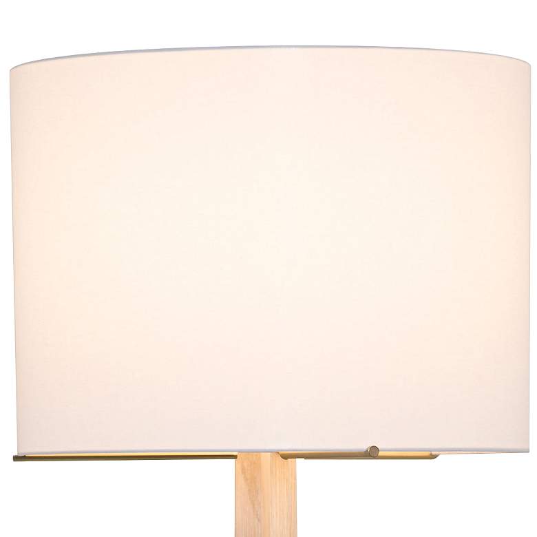 Image 2 Nauta White Oak Brass LED Tray Floor Lamp with White Shade more views