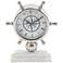 Nautical 8" Wide Polished Silver Table Clock