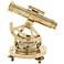 Nautical Brass Table Miniature Telescope and Compass
