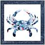 Nautical Crab 29" Square Hand-Painted Framed Wall Art
