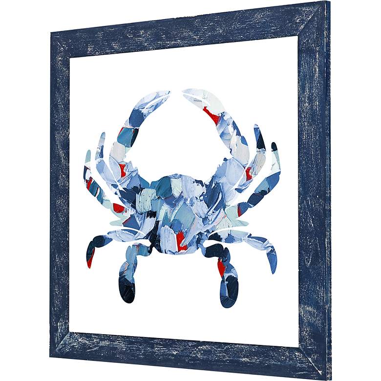 Image 3 Nautical Crab 29" Square Hand-Painted Framed Wall Art more views