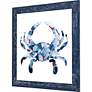 Nautical Crab 29" Square Hand-Painted Framed Wall Art