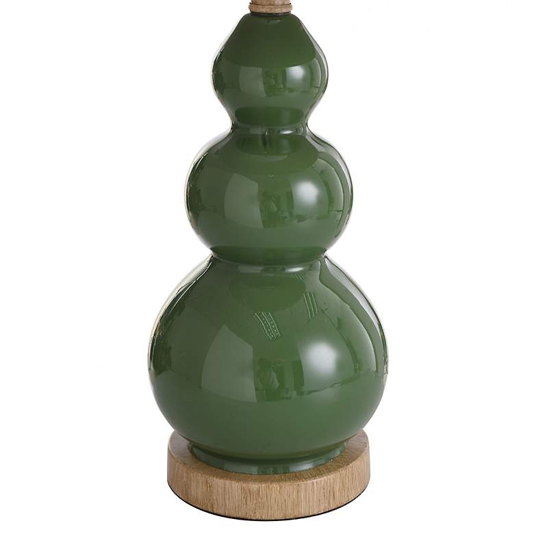 Image 4 Nautical Green Table Lamp With A Burlap Shade And Circle Faux Rope Finial more views