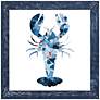 Nautical Lobster 29" Square Hand-Painted Framed Wall Art