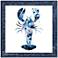 Nautical Lobster 29" Square Hand-Painted Framed Wall Art