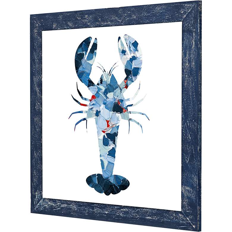 Image 3 Nautical Lobster 29" Square Hand-Painted Framed Wall Art more views