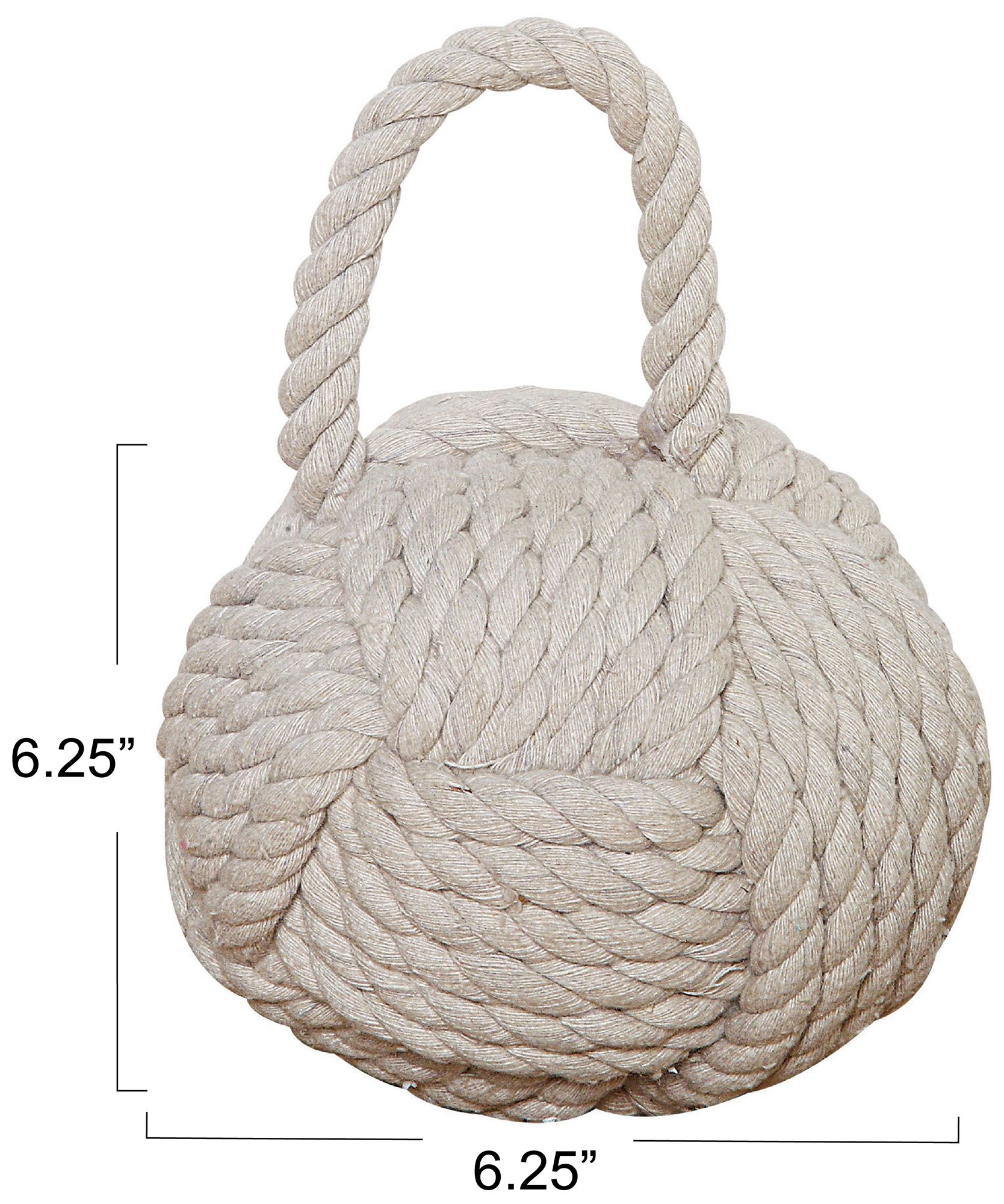 Image 4 Nautical Rope Knot Decorative Cotton Door Stop, Ivory more views