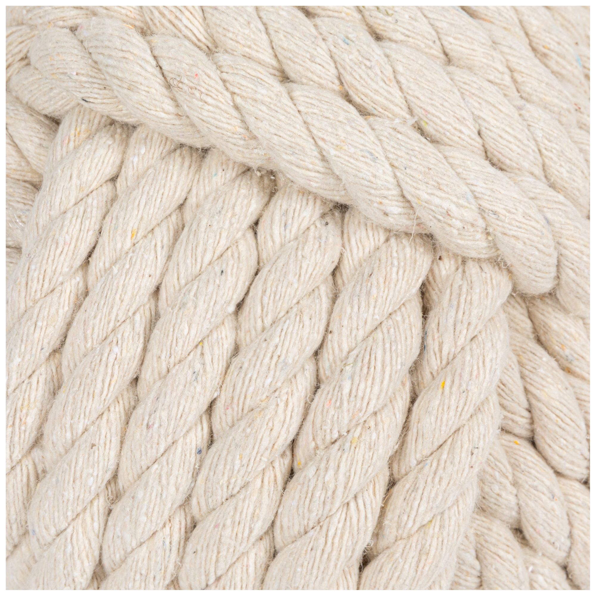 Nautical Rope Knot Decorative Cotton Door Stop, Ivory