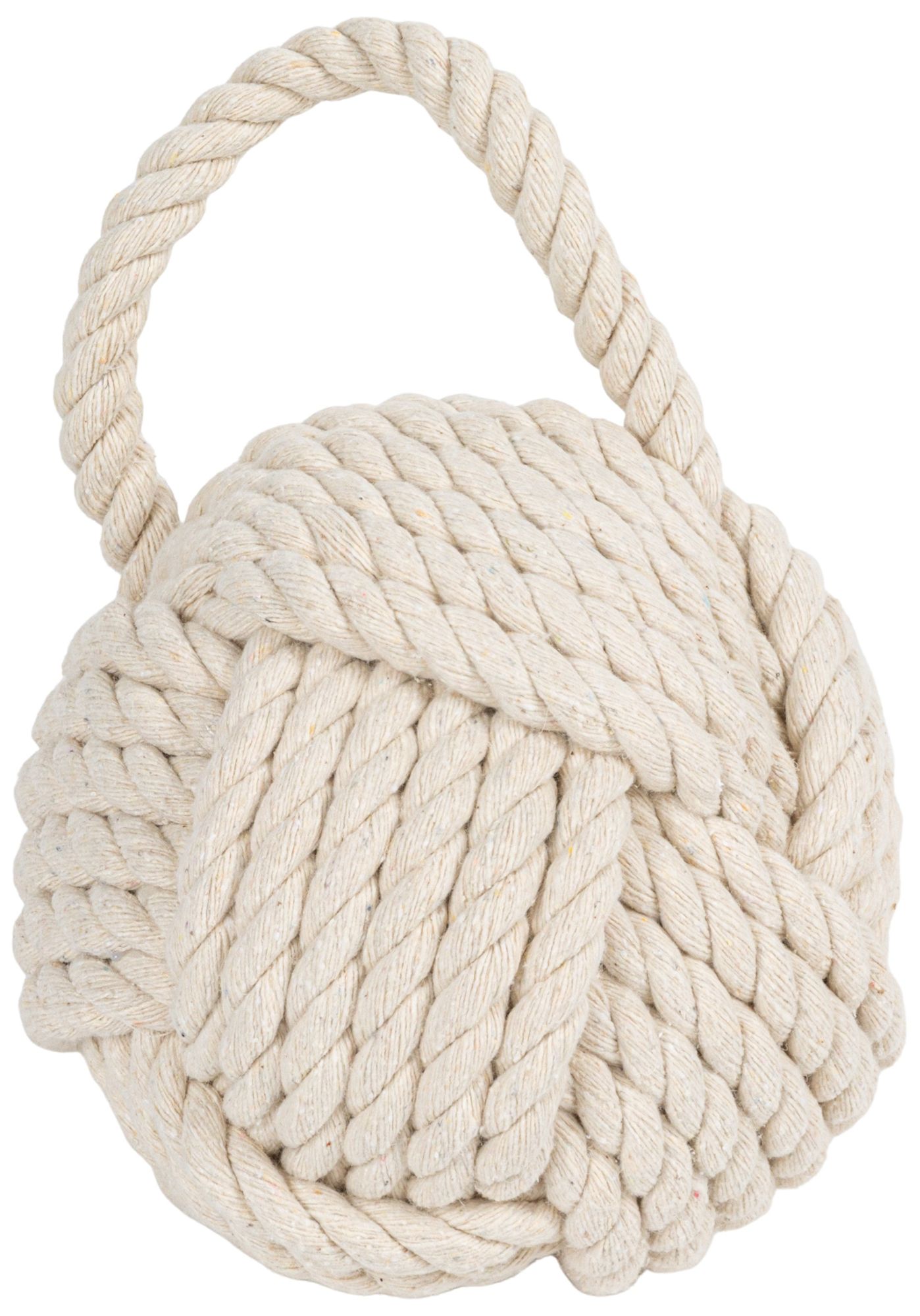 Nautical Rope Knot Decorative Cotton Door Stop, Ivory
