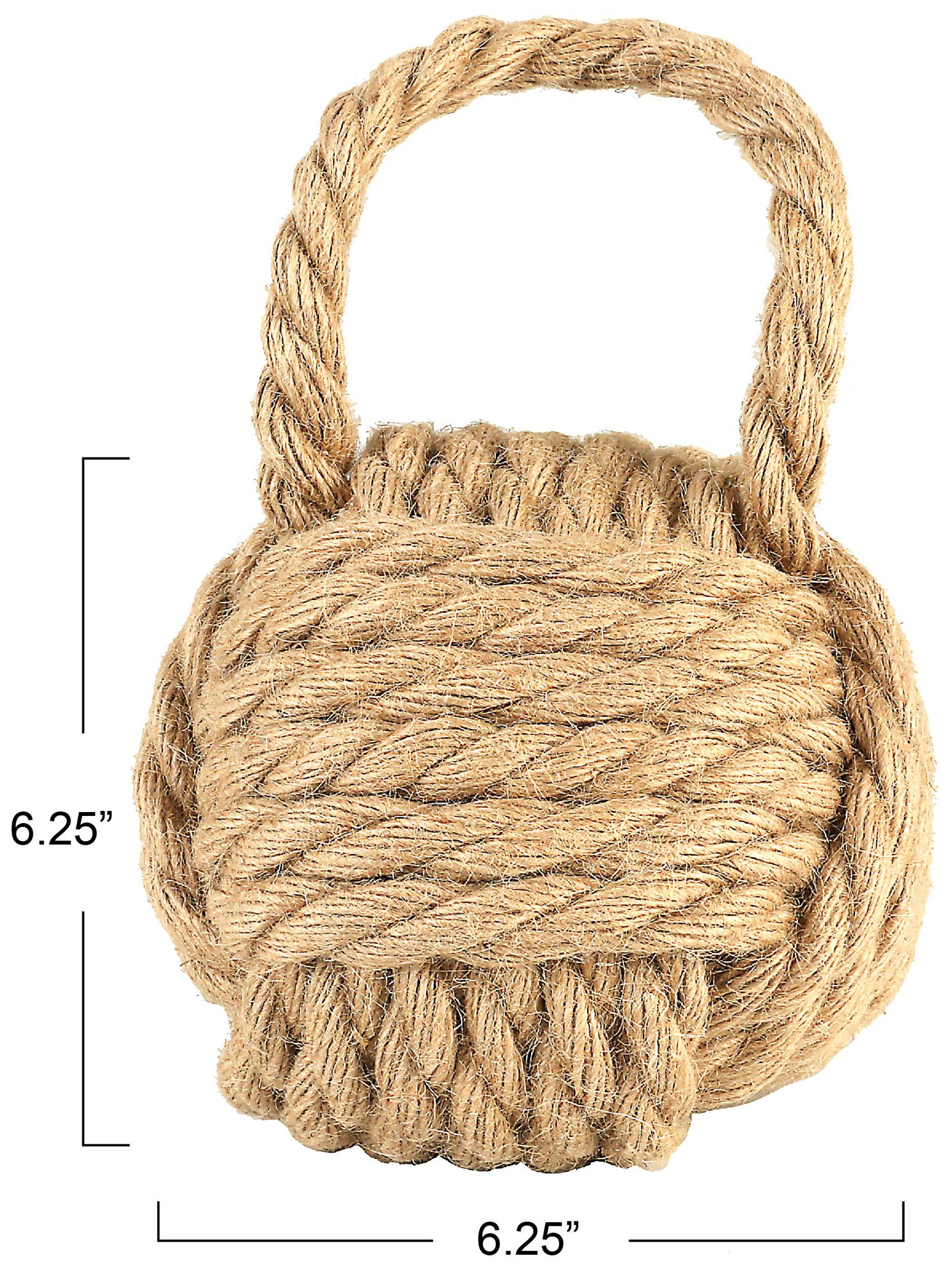 Image 4 Nautical Rope Knot Decorative Cotton Door Stop, Natural more views